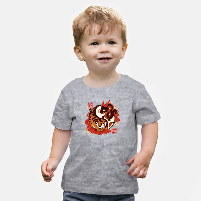 Yin And Yang Tiger Dragon-baby basic tee-NemiMakeit