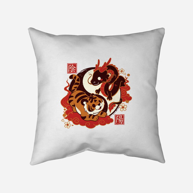 Yin And Yang Tiger Dragon-none removable cover w insert throw pillow-NemiMakeit