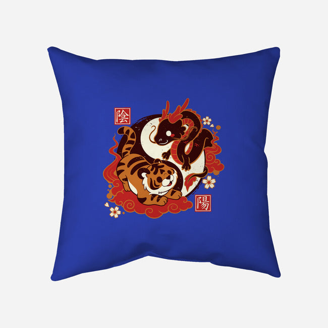 Yin And Yang Tiger Dragon-none removable cover throw pillow-NemiMakeit