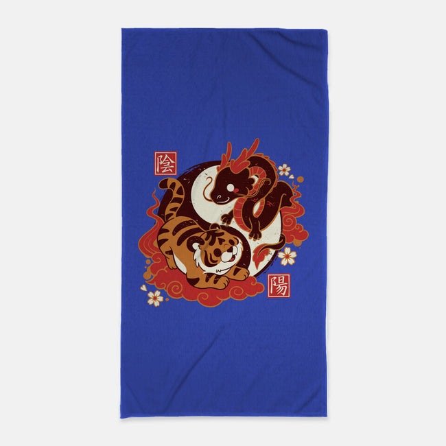 Yin And Yang Tiger Dragon-none beach towel-NemiMakeit