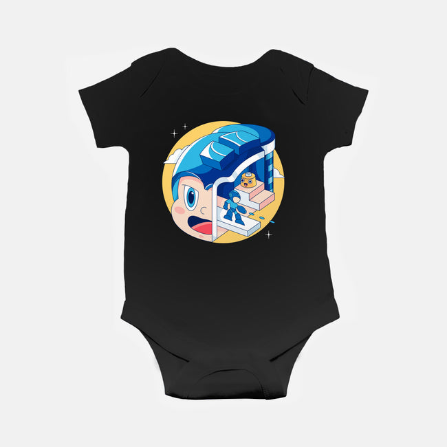 The Blue Bomber Head-baby basic onesie-Logozaste