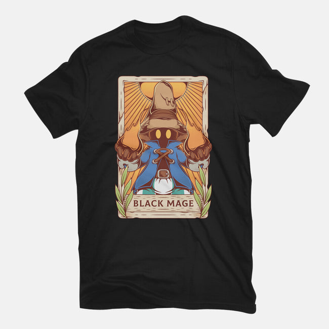 Black Mage Tarot Card-mens basic tee-Alundrart