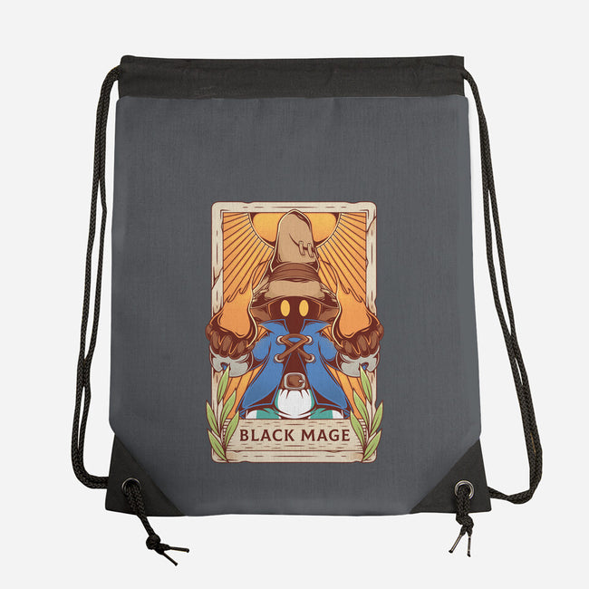 Black Mage Tarot Card-none drawstring bag-Alundrart