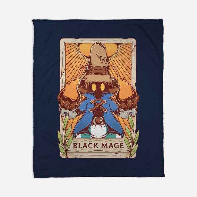 Black Mage Tarot Card-none fleece blanket-Alundrart