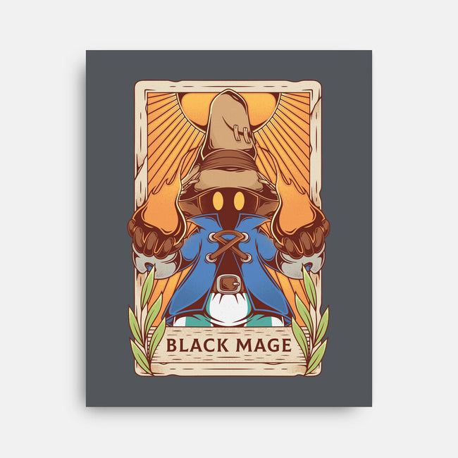 Black Mage Tarot Card-none stretched canvas-Alundrart