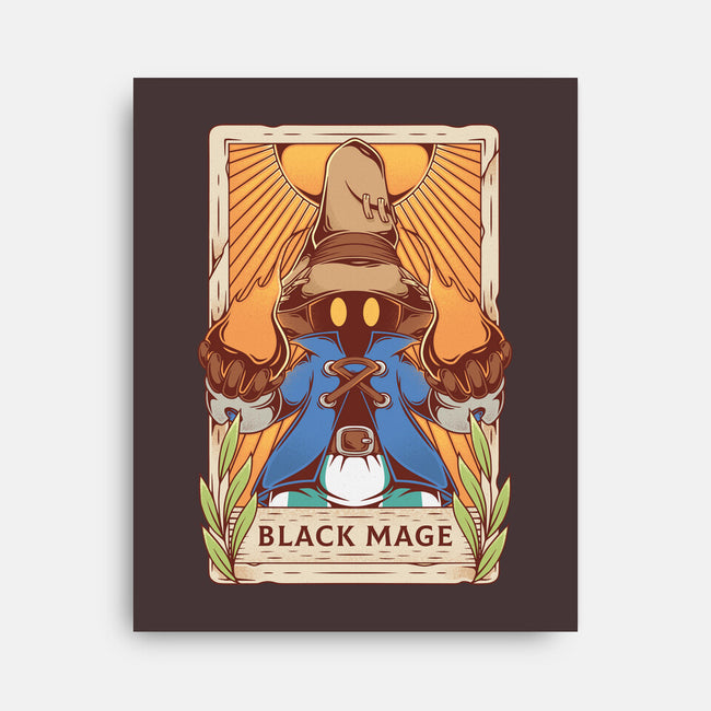 Black Mage Tarot Card-none stretched canvas-Alundrart