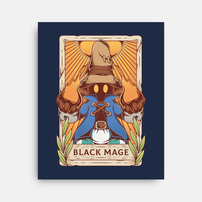 Black Mage Tarot Card-none stretched canvas-Alundrart