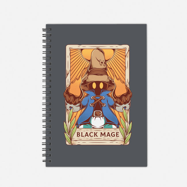 Black Mage Tarot Card-none dot grid notebook-Alundrart