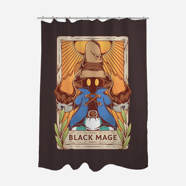 Black Mage Tarot Card-none polyester shower curtain-Alundrart