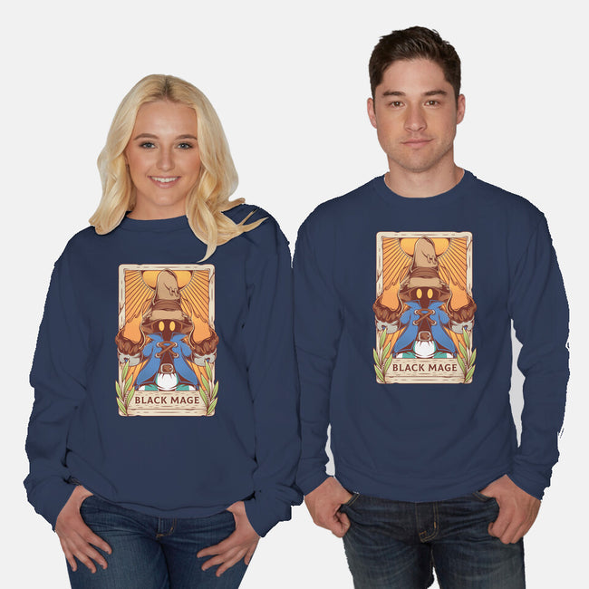 Black Mage Tarot Card-unisex crew neck sweatshirt-Alundrart