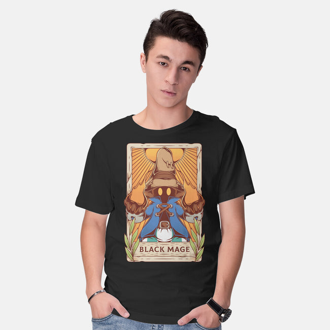 Black Mage Tarot Card-mens basic tee-Alundrart