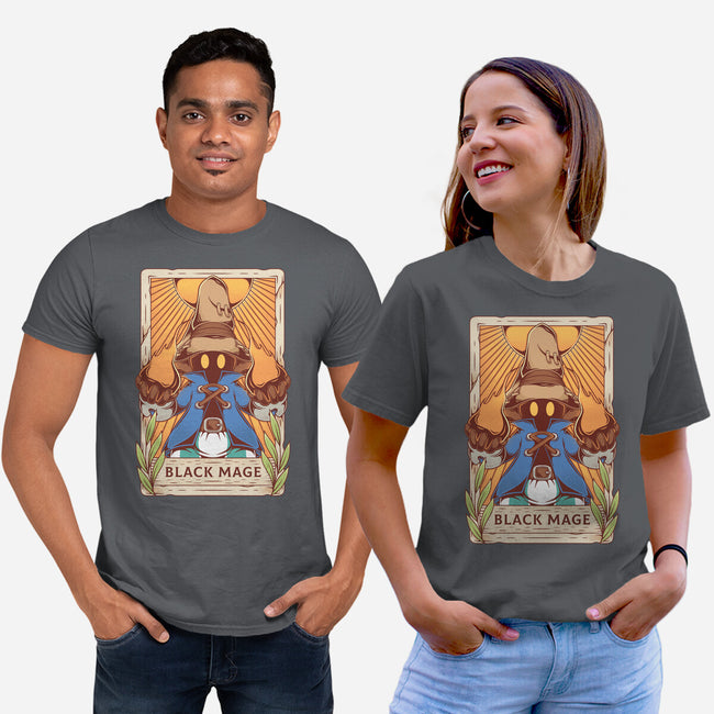 Black Mage Tarot Card-unisex basic tee-Alundrart