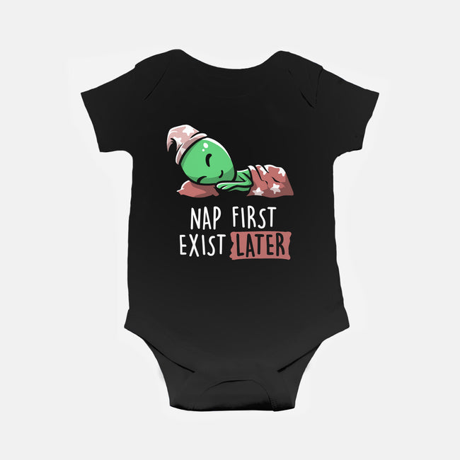 Nap First Exist Later-baby basic onesie-eduely