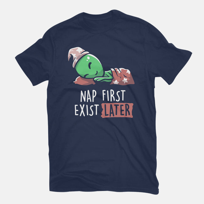 Nap First Exist Later-womens fitted tee-eduely