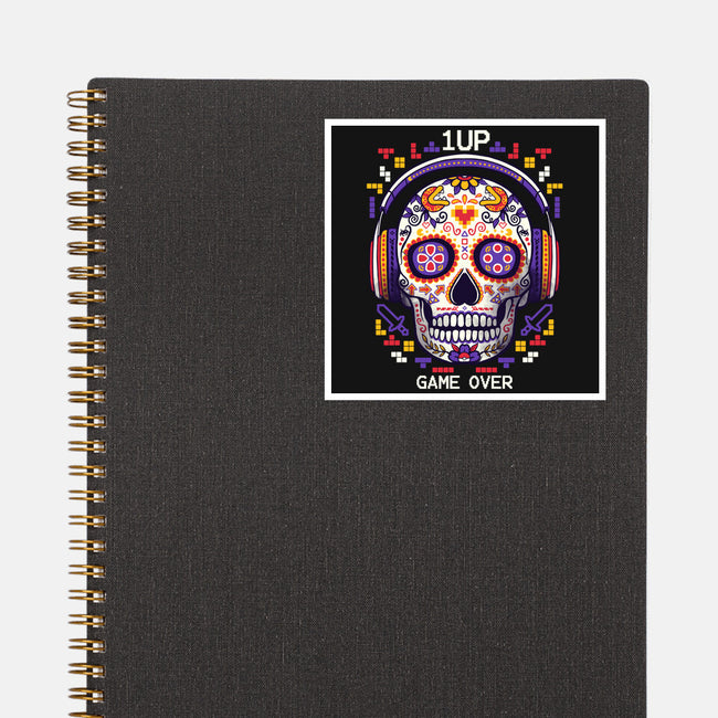 Calavera Gamer-none glossy sticker-NemiMakeit