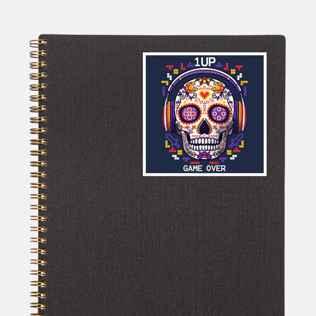 Calavera Gamer-none glossy sticker-NemiMakeit