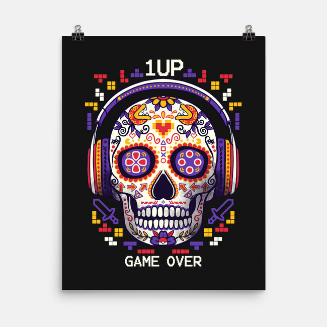 Calavera Gamer-none matte poster-NemiMakeit