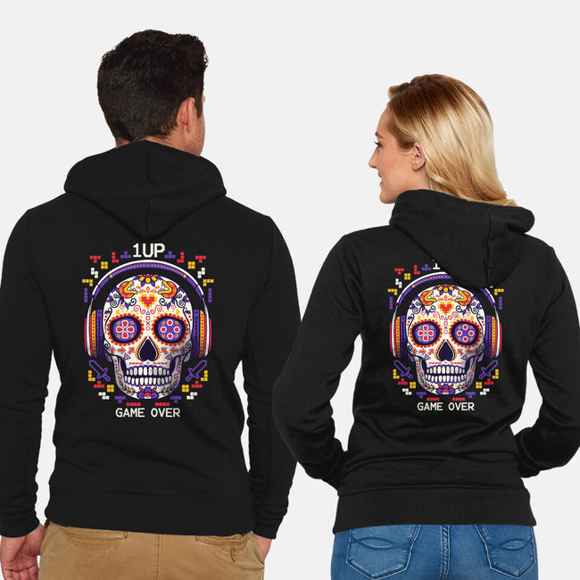 Calavera Gamer-unisex zip-up sweatshirt-NemiMakeit