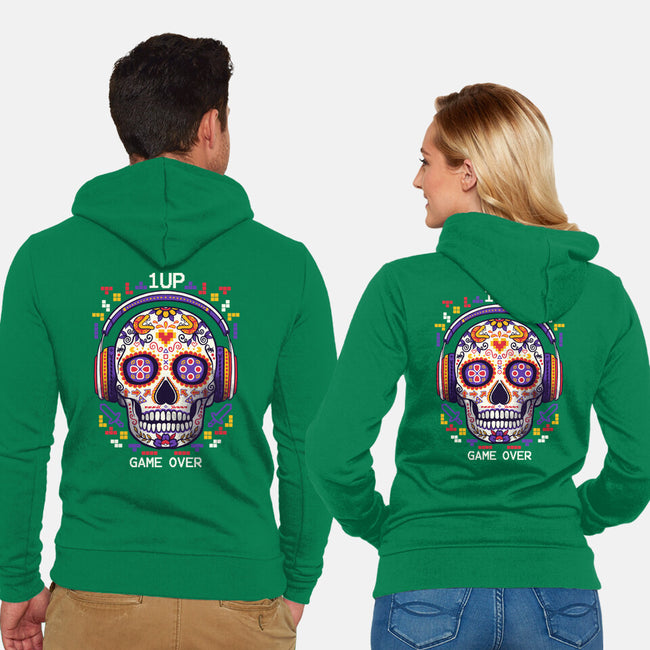 Calavera Gamer-unisex zip-up sweatshirt-NemiMakeit