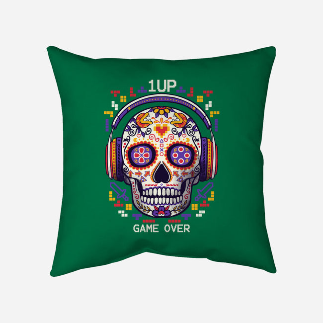 Calavera Gamer-none removable cover w insert throw pillow-NemiMakeit