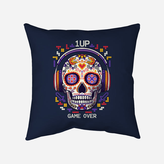 Calavera Gamer-none removable cover w insert throw pillow-NemiMakeit