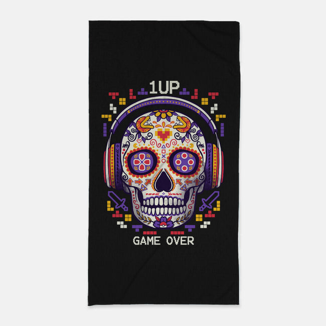 Calavera Gamer-none beach towel-NemiMakeit