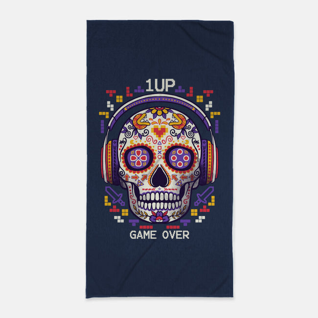 Calavera Gamer-none beach towel-NemiMakeit