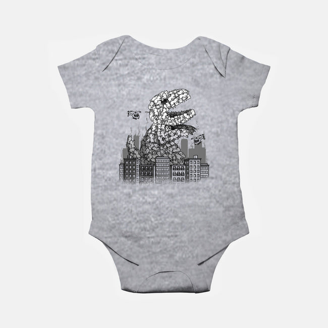 Catzilla Attacks-baby basic onesie-tobefonseca