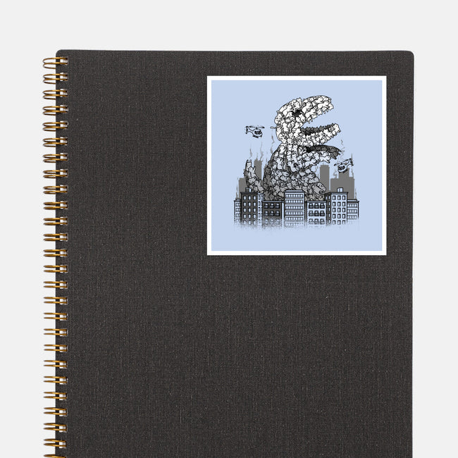 Catzilla Attacks-none glossy sticker-tobefonseca