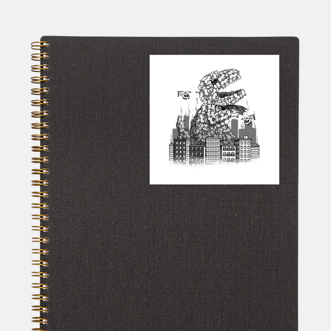 Catzilla Attacks-none glossy sticker-tobefonseca