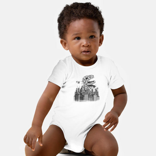 Catzilla Attacks-baby basic onesie-tobefonseca