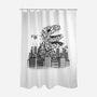 Catzilla Attacks-none polyester shower curtain-tobefonseca