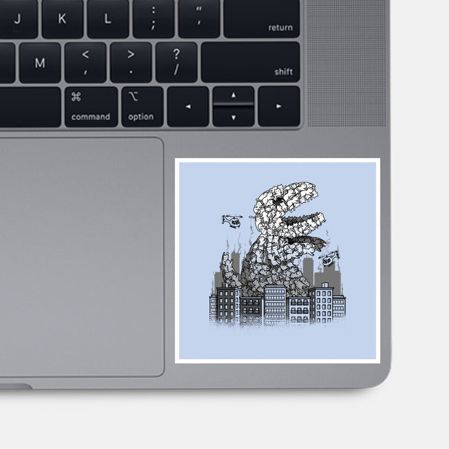 Catzilla Attacks-none glossy sticker-tobefonseca