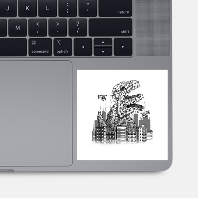 Catzilla Attacks-none glossy sticker-tobefonseca