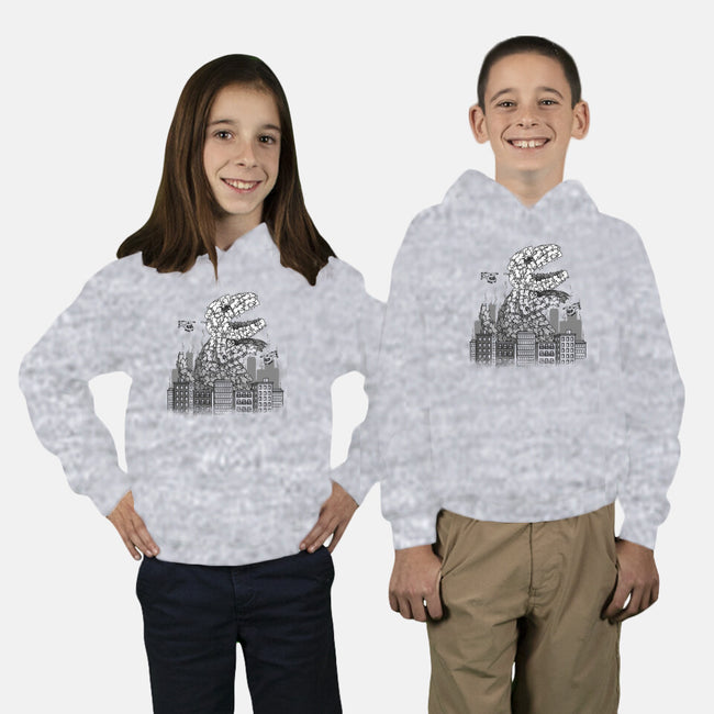 Catzilla Attacks-youth pullover sweatshirt-tobefonseca