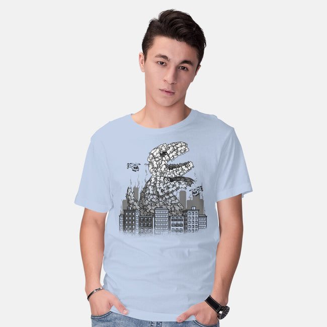 Catzilla Attacks-mens basic tee-tobefonseca