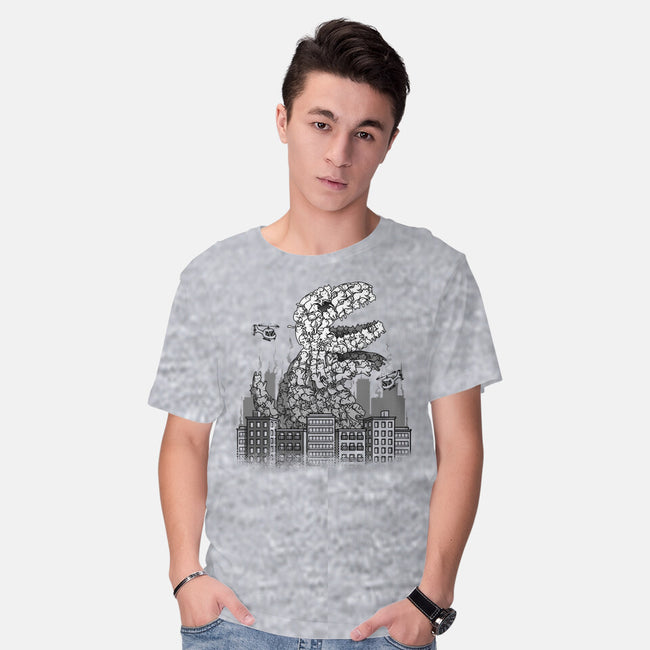 Catzilla Attacks-mens basic tee-tobefonseca