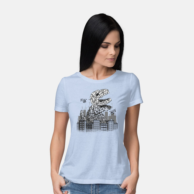 Catzilla Attacks-womens basic tee-tobefonseca