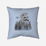 Catzilla Attacks-none removable cover w insert throw pillow-tobefonseca