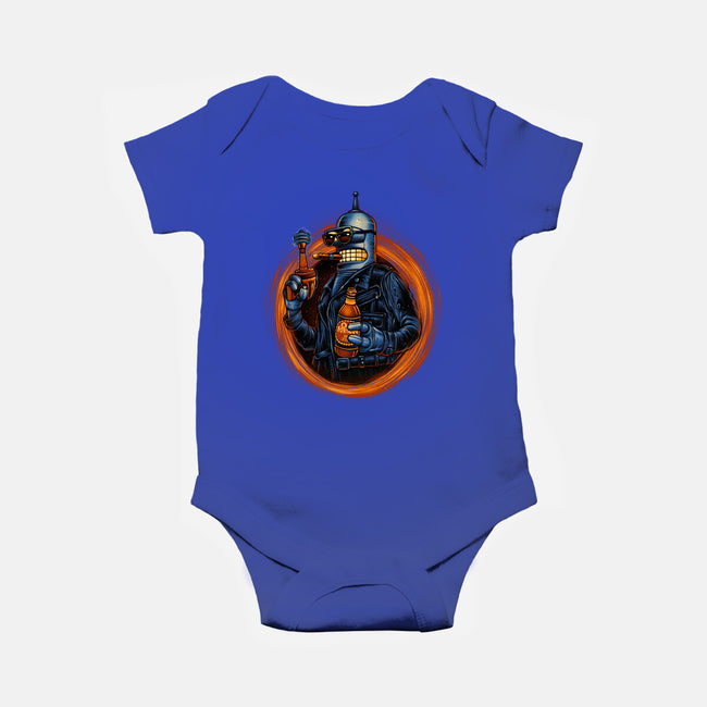 Benderminator-baby basic onesie-glitchygorilla