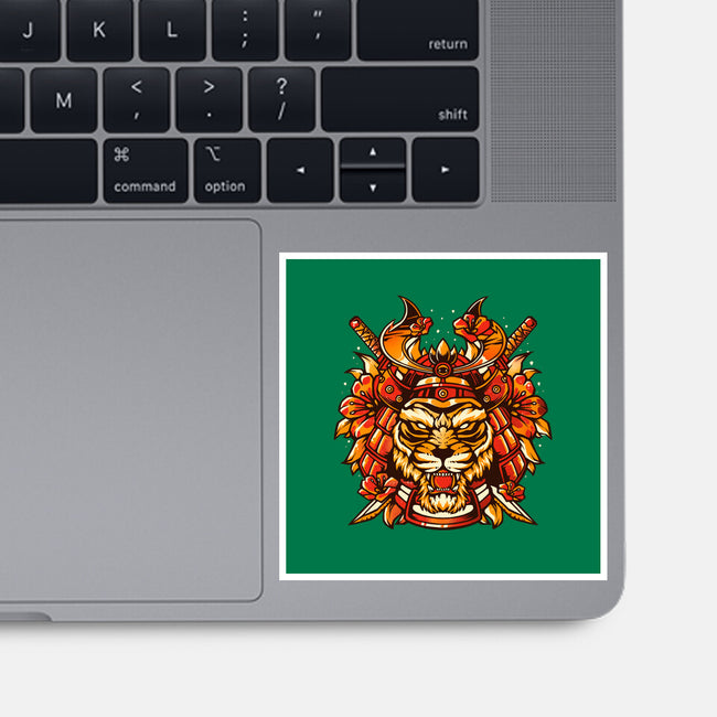 Samurai Warrior Tiger-none glossy sticker-eduely