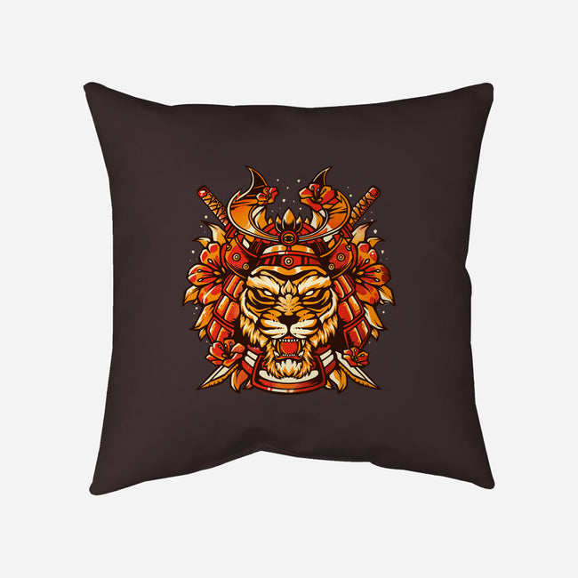 Samurai Warrior Tiger-none removable cover w insert throw pillow-eduely