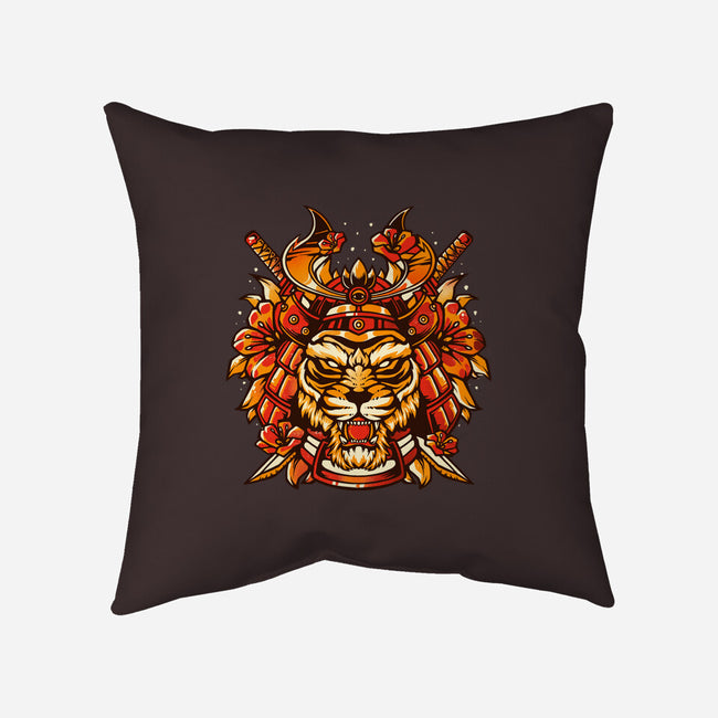 Samurai Warrior Tiger-none removable cover throw pillow-eduely