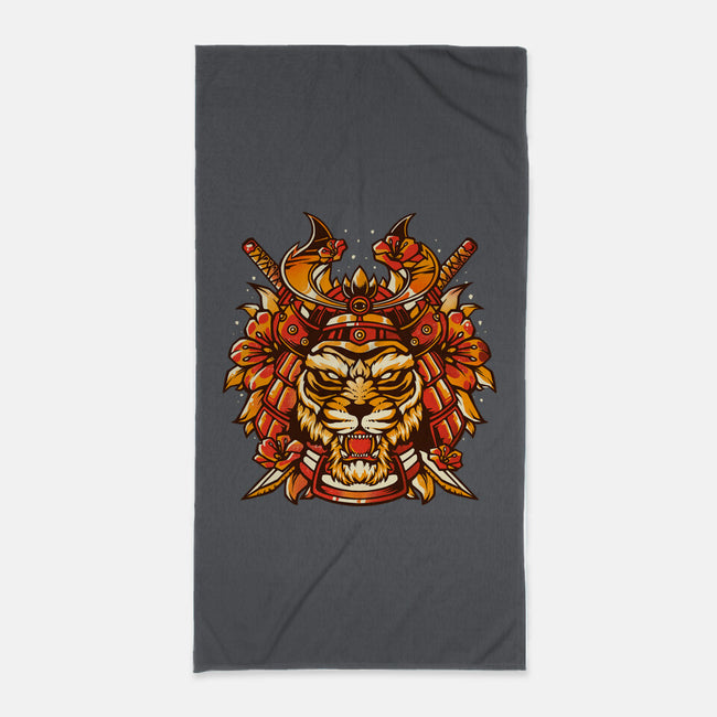 Samurai Warrior Tiger-none beach towel-eduely