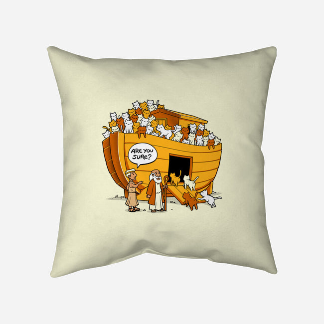Noah's Ark Cat-none removable cover w insert throw pillow-tobefonseca