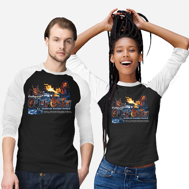 Greetings From Outpost 31-unisex baseball tee-goodidearyan