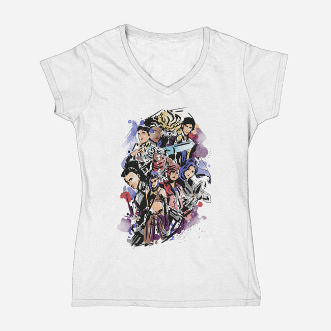 Water Arcane-womens v-neck tee-fanfabio
