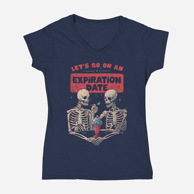 Expiration Date-womens v-neck tee-eduely
