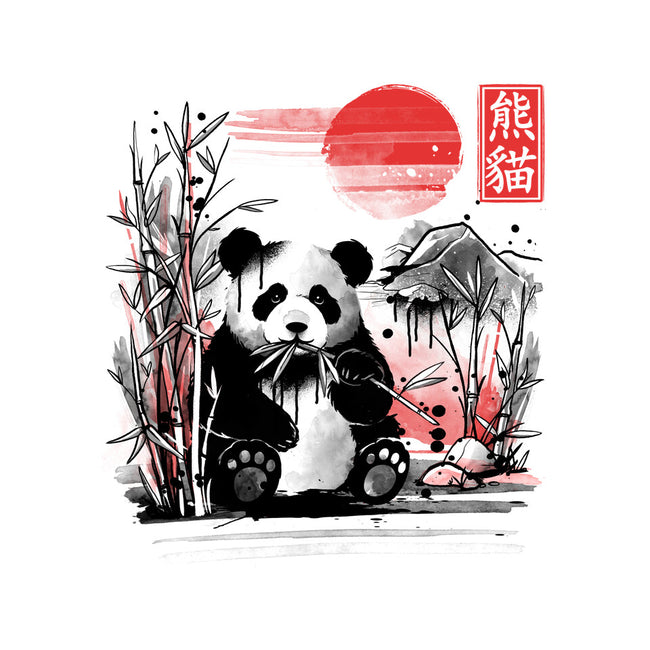 Panda Red Sun-womens fitted tee-NemiMakeit