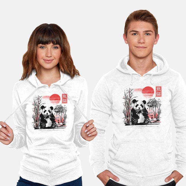 Panda Red Sun-unisex pullover sweatshirt-NemiMakeit